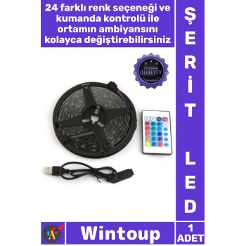 RGB Şerit 30 LED Kumandalı USB Bağlantılı