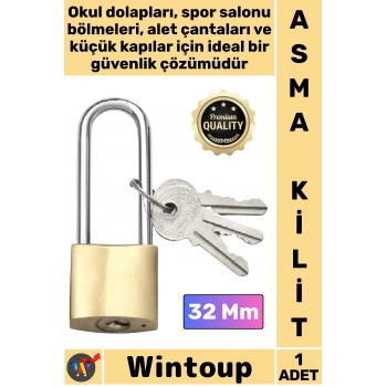 #Kilit Çelik Gövde Güvenlik Kilidi Dayanıklı Koruma Emniyetli Mekanizma Sarı Uzun Asma Kilit 32 Mm