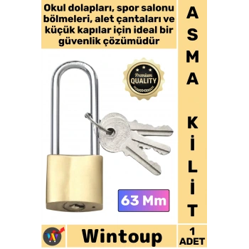 #Kilit Çelik Gövde Güvenlik Kilidi Dayanıklı Koruma Emniyetli Mekanizma Sarı Uzun Asma Kilit 63 Mm