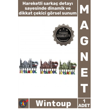 #Magnet Dekoratif Hareketli Şehir Konseptli Turistik Hediyelik Şık Sarkaçlı İstanbul Temalı Magnet