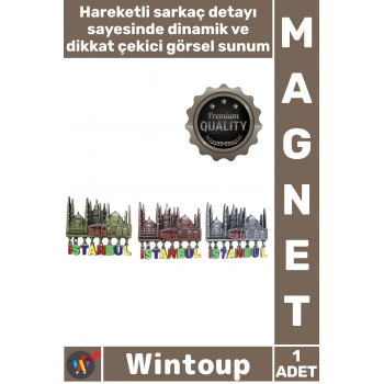 #Magnet Dekoratif Hediye Koleksiyon Turistik Şehir Konsept Hareketli Sarkaçlı İstanbul Temalı Magnet
