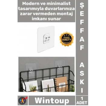#Askı Mutfak Banyo Güçlü Askı Şeffaf Yapışkanlı Duvar Askısı Çift Kancalı Pratik Düzenleyici Askı