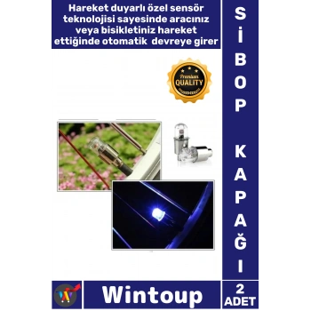 #SibopKapağı Neon LED Sensörlü Gece Parlayan Emniyetli Şık Işıklı Bisiklet Araba Sibop Kapağı 2 Adet