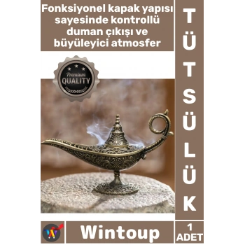 #Tütsülük Osmanlı Tarzı Nostaljik Metal Döküm Buhurdanlık Dekoratif Sihirli Lamba Tasarımlı Tütsülük