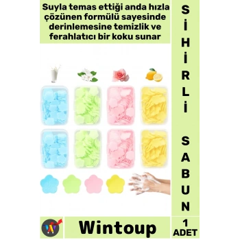#Sabun Çiçek Şeklinde Renkli Pratik Taşınabilir Hijyenik Kokulu Seyahat Tipi Kağıt Sihirli Sabun