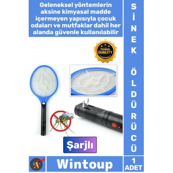 #Sineklik Haşere Kovucu Etkili Elektrikli Sivrisinek Kovucu 3 Katmanlı Şarjlı Sinek Öldürücü Raket