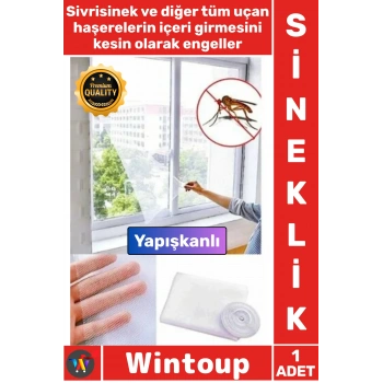 #Sineklik 125x75 Pratik Montaj Pencere Kapı Tül Sivrisinek Koruyucu Yapışkanlı Tek Kanat Sineklik