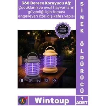 #Sineklik Taşınabilir Sessiz Güvenli 360° Korumalı Şarjlı Fener Şık Kamp Tipi UV Işıklı Sinek Kovucu