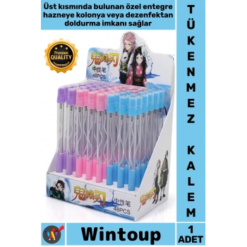 #Kalem Dezenfektan Kolonya Dolum Hazneli Hijyenik Şık Şeffaf Gövde Sprey Hazneli Tükenmez Kalem