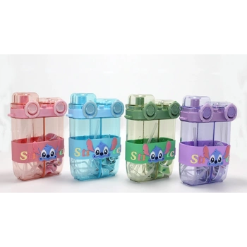 Stitch Çift Bölmeli Pipetli Suluk - Model 1