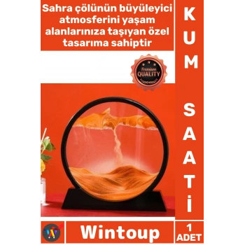 #KumSaati Dekoratif Masaüstü Cam Sahra Çölü Temalı Estetik Dinamik Şık Sanat Sulu Kum Saati Orta Boy