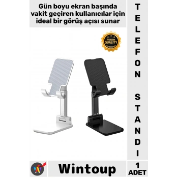#TelefonStandı Masaüstü Tablet Tutucu Ayarlanabilir Kaymaz Taban Dayanıklı Telefon Standı Beyaz