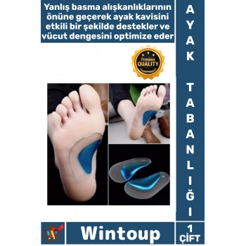 #Tabanlık Düz Taban İçe Basma Önleyici Ortopedik Destekli Konforlu Unisex Bay Silikon Ayak Tabanlığı
