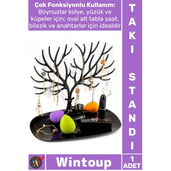 #TakıStandı Organizer Kolye Küpe Yüzük Saat Tutucu Masaüstü Düzenleyici Geyik Tasarımlı Takı Standı
