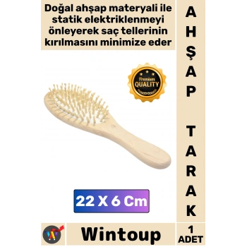 #Tarak Doğal Dayanıklı Estetik Fonksiyonel Saç Bakım Ergonomik 22x6 Cm Kaliteli Ahşap Fırça Tarak