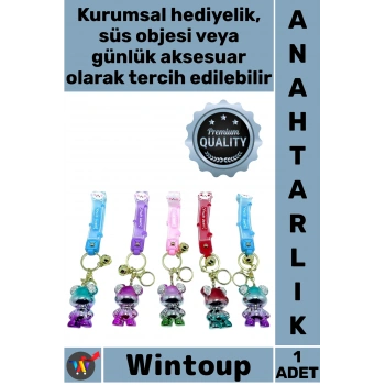 #Anahtarlık Lüks Işıltılı Çanta Aksesuarı Hediyelik Yumuşak Kaliteli Taşlı Ayıcık Silikon Anahtarlık