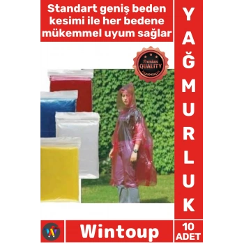 #Yağmurluk Su Geçirmez Şeffaf Standart Beden Kullan At Ekonomik Tek Kullanımlık Yağmurluk 10 Adet