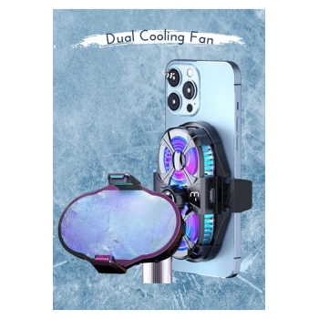 Telefon Soğutucu Çift Fanlı 3 Hız Kademeli RGB Işıklı HUAWEI Nova 9 Uyumlu
