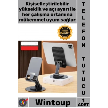 #TelefonTutucu 360 Derece Döner Yüksekliği Ayarlanır Masaüstü Katlanır Telefon Tablet Tutucu Stand