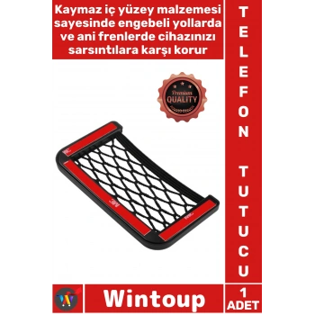 #TelefonTutucu Araba Araç İçi Fileli Kaymaz Sabit Güvenli Konforlu Torpidoya Yapışan Telefon Tutucu