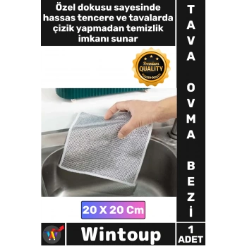 #Bez Çizmez Bulaşık Tezgah Fayans Temizleyici Naylon Metalik Leke Çıkarıcı Tencere Tava Ovma Bezi
