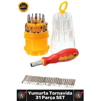 #Tornavida Hassas Mıknatıslı Cep Telefonu 31 Parça Elektronik Saat Tamir Yumurta Tornavida Uç Takımı