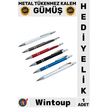 #TükenmezKalem Premium Lüks Ofis Seminer Fuar Logo Baskı Uyumlu Hediyelik Şık Tasarım Kaliteli Dayanıklı Gövde Ergonomik Metal Tükenmez Kalem Gümüş