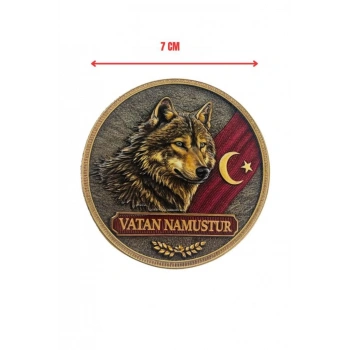 Vatan Namustur” Kurt Armalı Plastik Patch 7 cm
