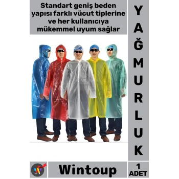 #Yağmurluk Outdoor Kamp Piknik Konser Su Geçirmez Kapüşonlu Şeffaf Hafif Ekonomik Pratik Koruyucu Kullan At Yağmurluk BEYAZ