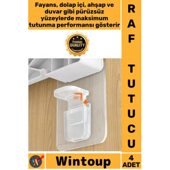 #RafTutucu Şeffaf Dolap İçi Bölme Destek Aparatı Delmesiz Kristal Güçlü Montaj Yapışkanlı Raf Tutucu