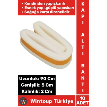 Yüksek Kaliteli Kendinden Yapışkanlı Kapı Altı Eşik Bantı Soğuk Koruyucu Isı Yalıtım Süngeri 10 Adet