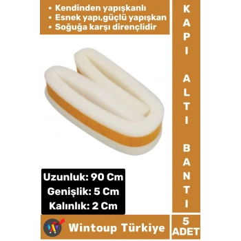 Yüksek Kaliteli Kendinden Yapışkanlı Kapı Altı Eşik Bantı Soğuk Koruyucu Isı Yalıtım Süngeri 5 Adet