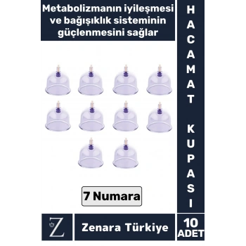 Yüksek Kaliteli Metabolizma Etkili Vakumlu Hacamat Kupası 7 NUMARA 10 ADET
