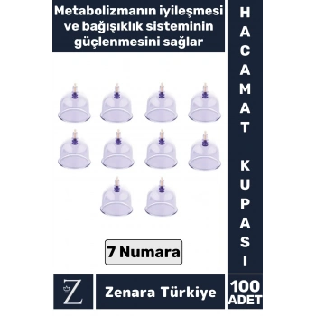 Yüksek Kaliteli Metabolizma Etkili Vakumlu Hacamat Kupası 7 NUMARA 100 ADET