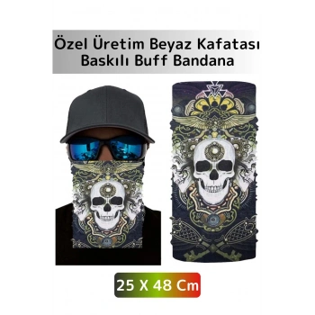 Yüksek Kaliteli Şık Kuru Kafa Tasarımlı Motor Açık Hava Spor Çok Amaçlı Saç Boyun Bilek Buff Bandana