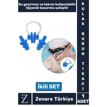 Yüksek Kaliteli Silikon Su Geçirmez Gürültü Önleyen Yıkanabilir Deniz Havuz Kulak Burun Tıkayıcı Set