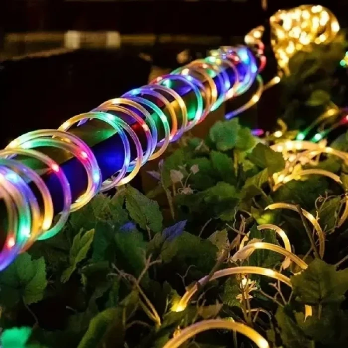 10 Metre 100 LED Solar RGB Işık Şeffaf Kablolu