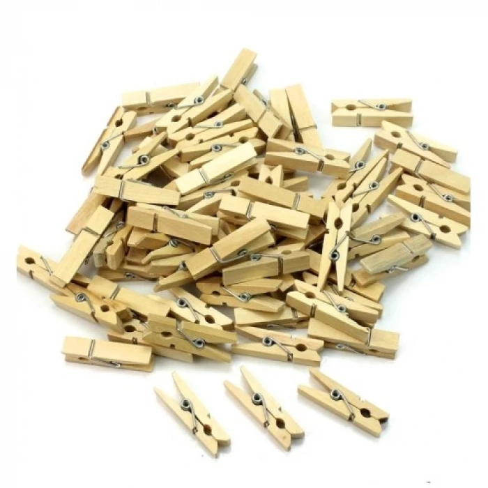 100lü Ahşap Mandal 2.5cm (10lu Paket-1000 Adet)