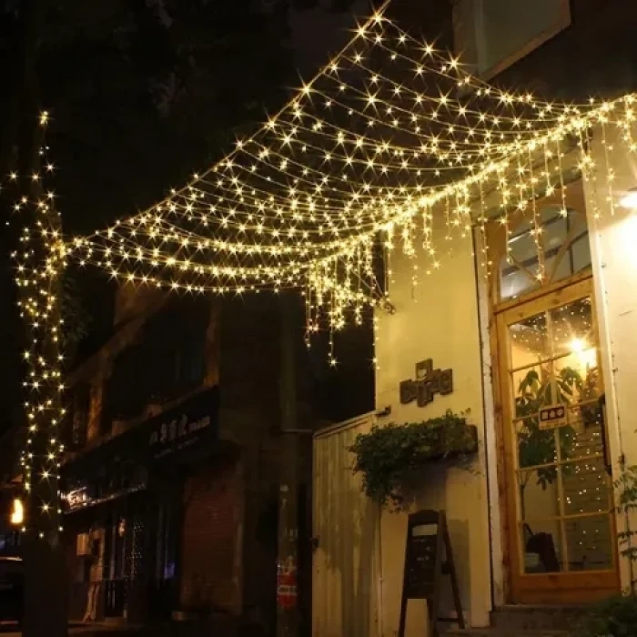 10m 100 LED Damla Uçlu Beyaz Işık Şeffaf Kablo