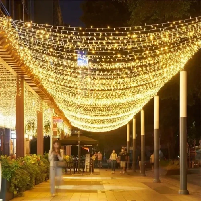10m 100 LED Damla Uçlu Gün Işığı Şeffaf Kablo