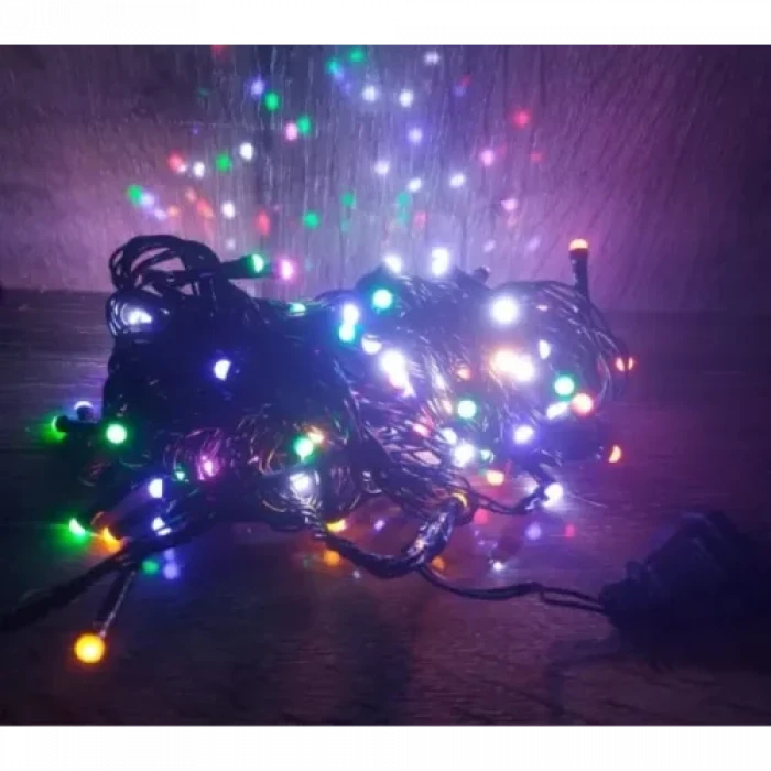 10m 100 Led Damla Uçlu RGB Işık SİYAH Kablo
