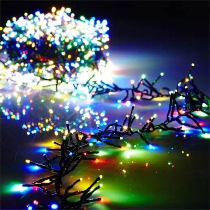 10m 100 LED Pilli 2 Kademeli RGB Işık Siyah Kablo
