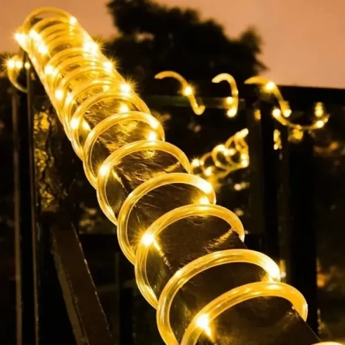 10m 100 LED Solar Led Işık Gün Işığı Şeffaf Kablolu