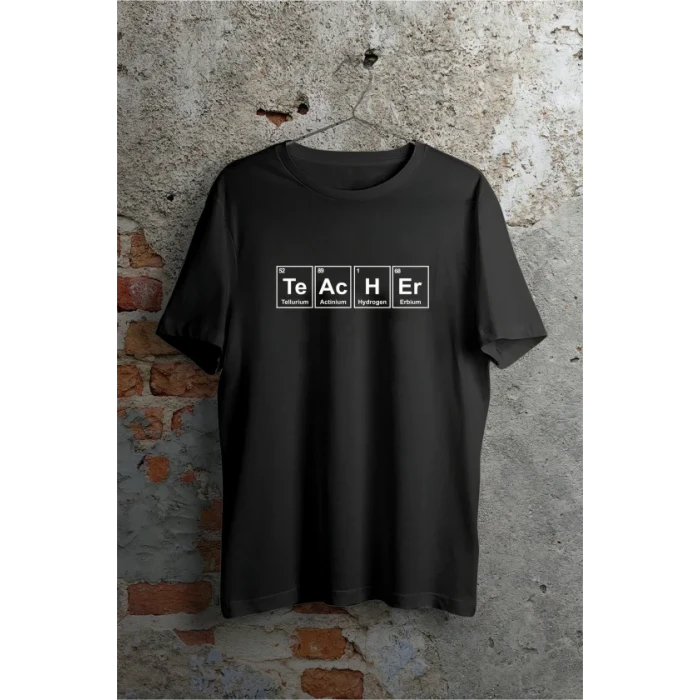 24 Kasım Kimya Öğretmeni Hediyesi Baskılı Bisiklet Yaka T-shirt - Beyaz