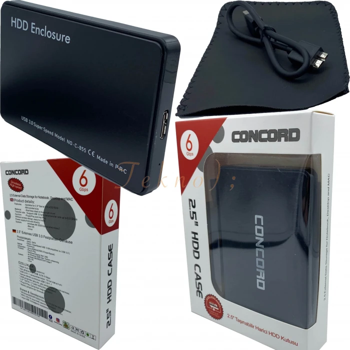 2.5” USB 3.0 / 6 Gbps Sata Harddisk Hdd Kutusu C-855
