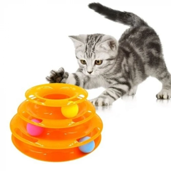3 Katlı Turntable Kedi Oyuncağı