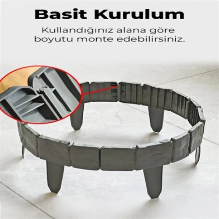 3LÜ TAŞ GÖRÜNÜMLÜ BAHÇE ÇİTİ