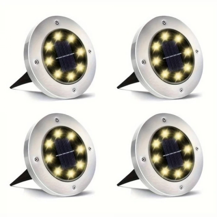 4lü Solar Panelli Kazıklı Bahçe Aydınlatması