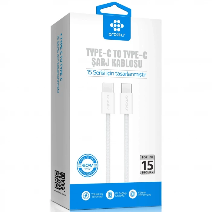 60W Iphone 16 TYPE-C To TYPE-C Usb Şarj Kablosu Arb-317