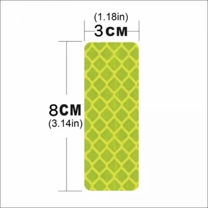 Altıgen Petek Dokulu Reflektör Sticker – Güçlü Yansıtıcı Uyarı Bandı (10 ad 8cmx3cm)